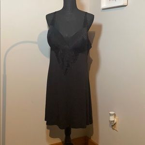 1xl black slip nighty with underwire